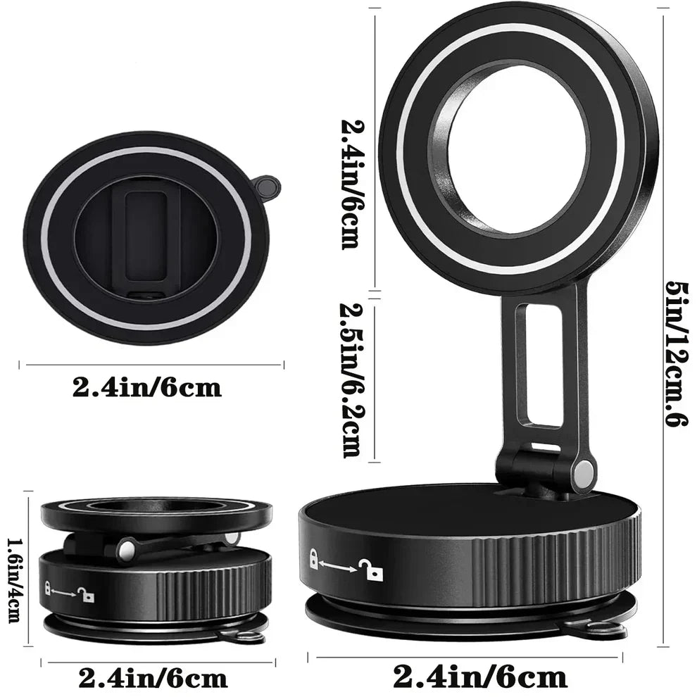 2026 Magnetic vacuum car phone holder 360 adjustable mount